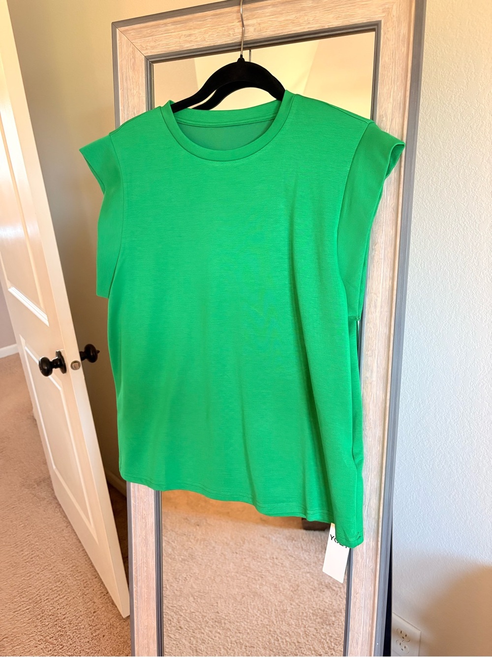Women's Bright Green Crewneck Sleeveless Tank